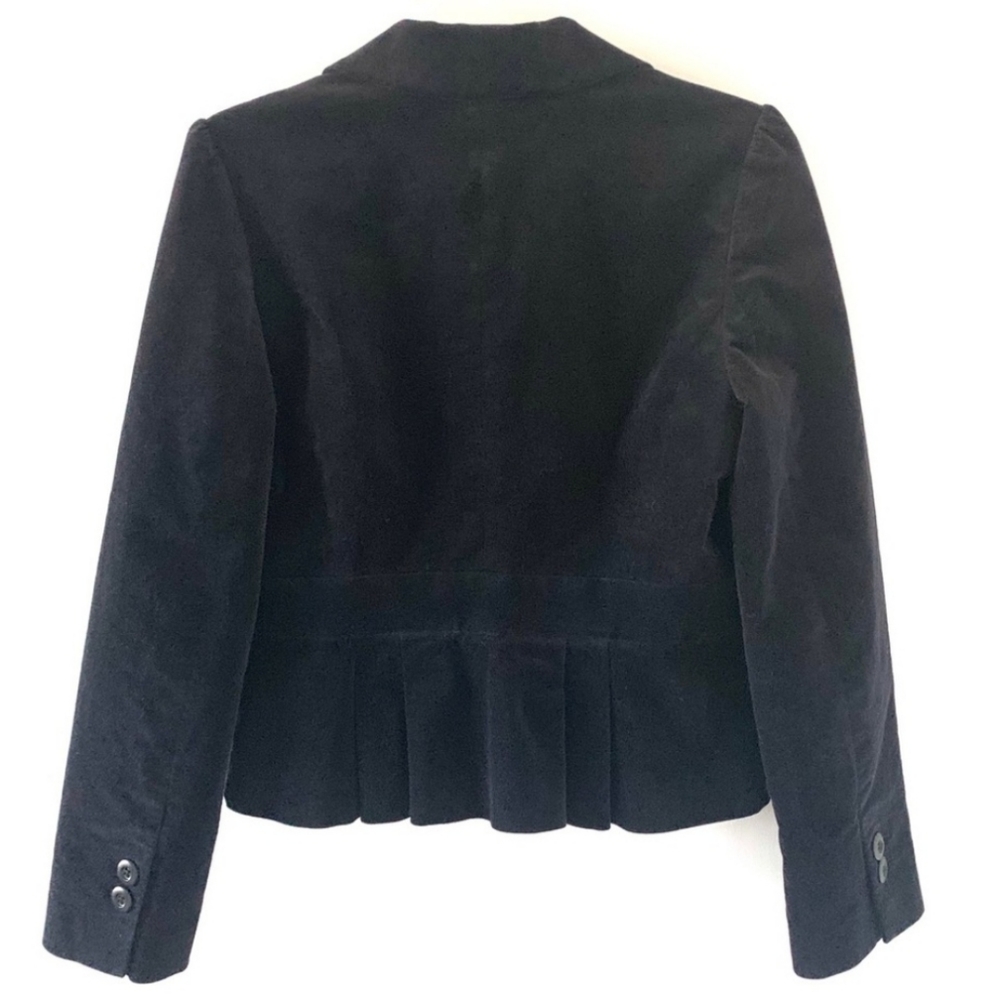 Halogen Black Velvet Blazer Size Small Puff Shoulder - Picture 3 of 5